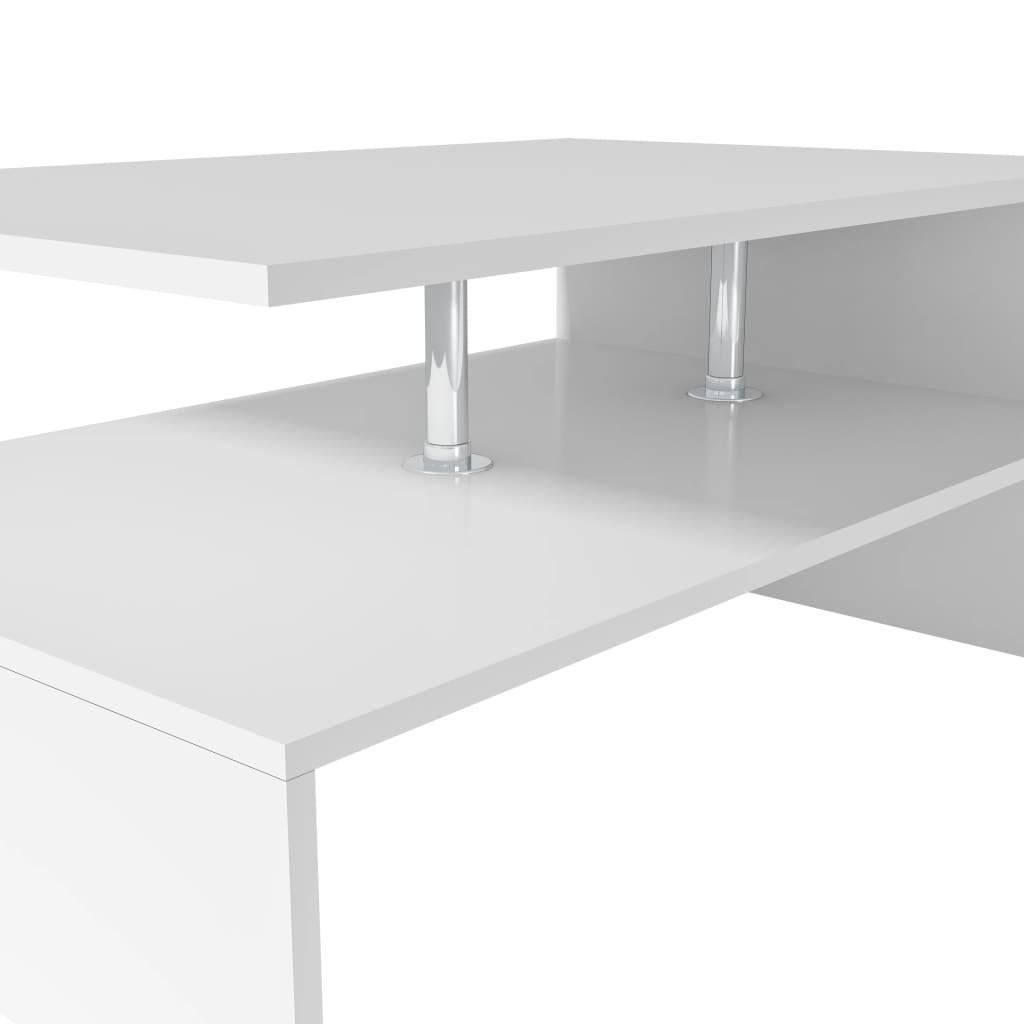 vidaXL Mesa de centro derivados de madeira 90x59x42 cm branco