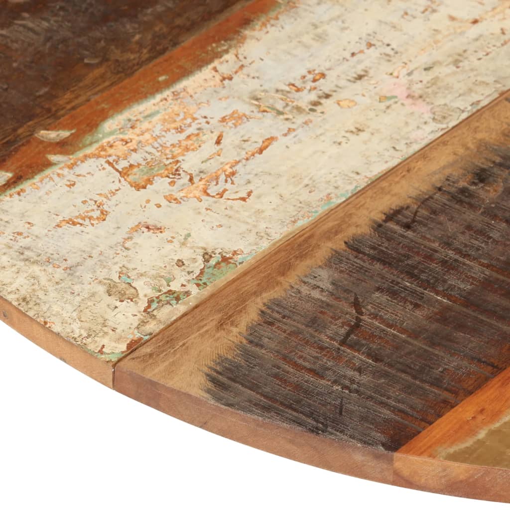 vidaXL Tampo de mesa Ø70x(1,5-1,6) cm madeira recuperada maciça