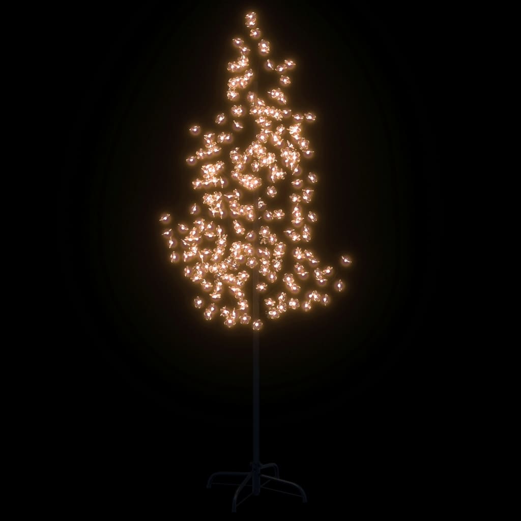 vidaXL Cerejeira com 220 luzes LEDs 220 cm branco quente
