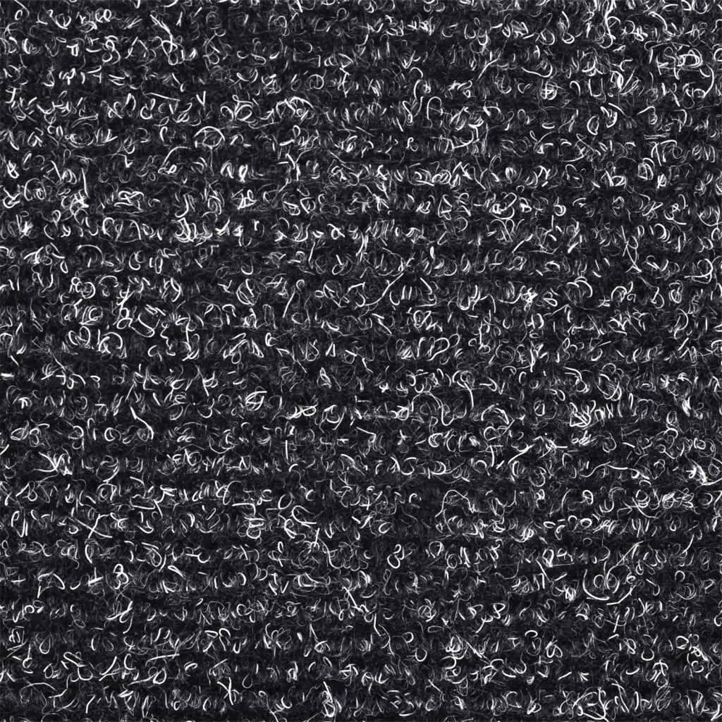 vidaXL Tapetes de escada adesivos 15 pcs 56x17x3 cm cinzento escuro