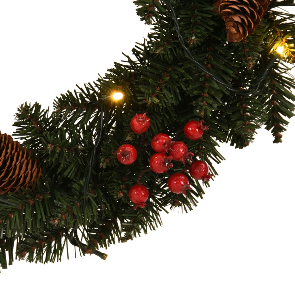 vidaXL Coroas de Natal com decorações 2 pcs verde 45 cm