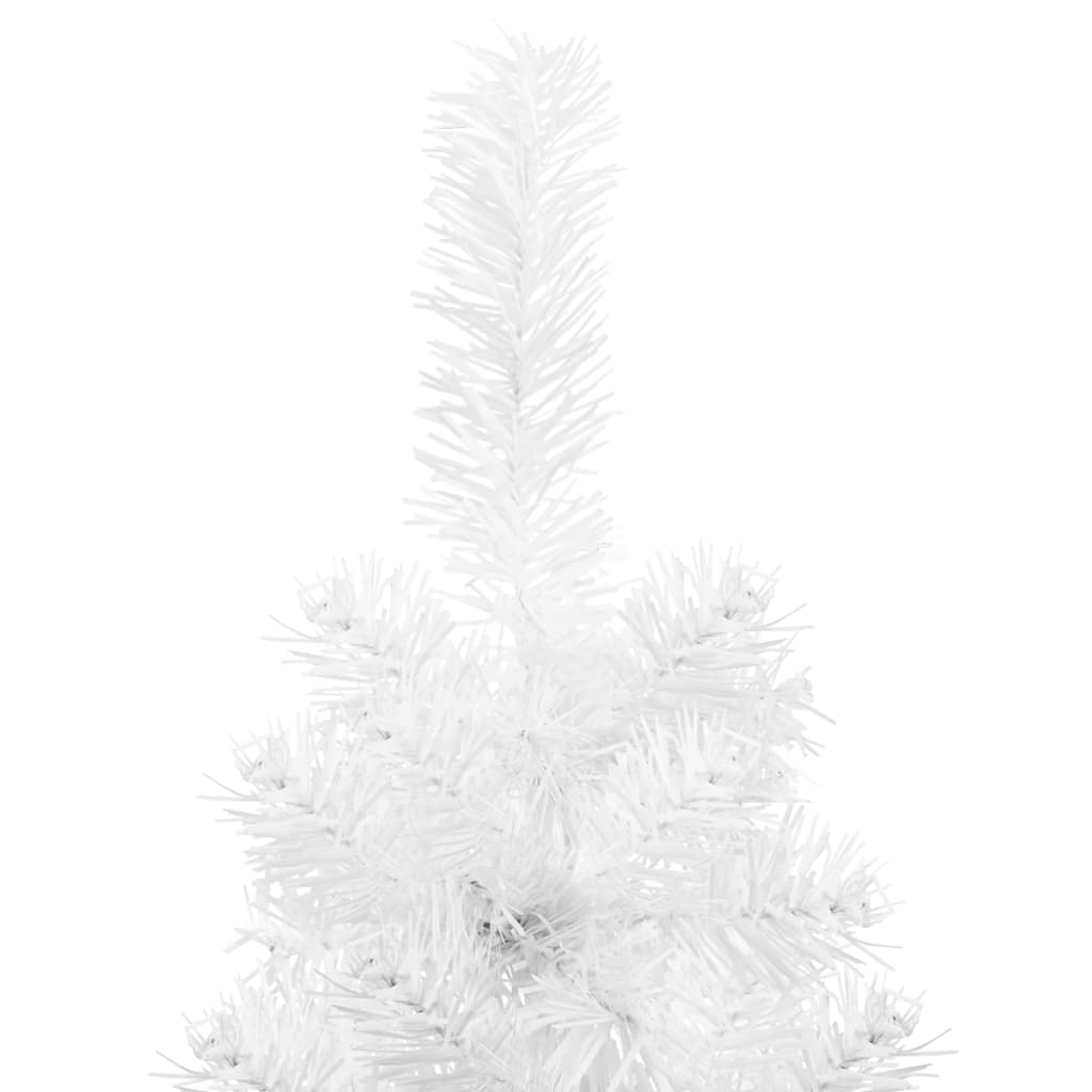 vidaXL Meia árvore de Natal fina com suporte 180 cm branco