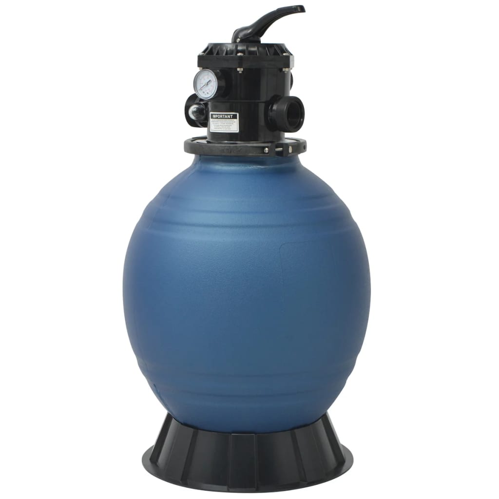 vidaXL Filtro de areia p/ piscina válvula de 6 posições azul 460 mm