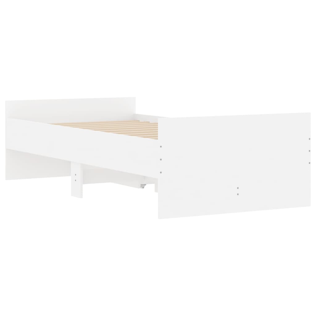 vidaXL Estrutura cama de solteiro pequena c/ gavetas 75x190 cm branco