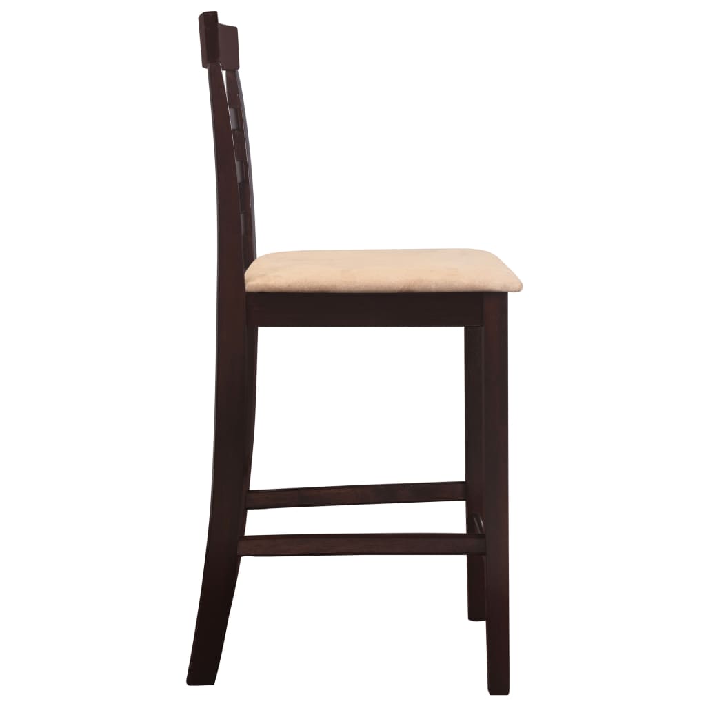 vidaXL Mesa e cadeiras de bar 3 pcs madeira maciça castanho escuro