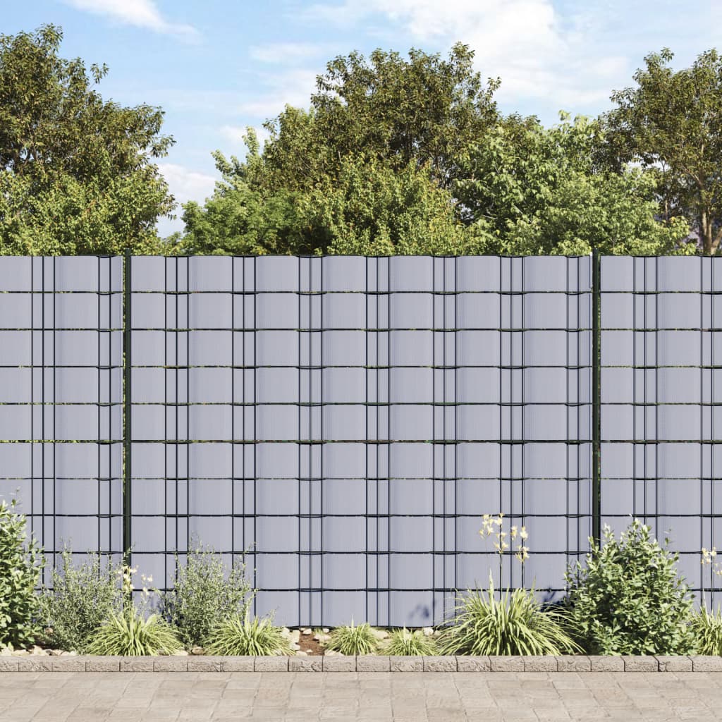 vidaXL Painel de privacidade para jardim 70x0,19 m PVC cinzento-claro