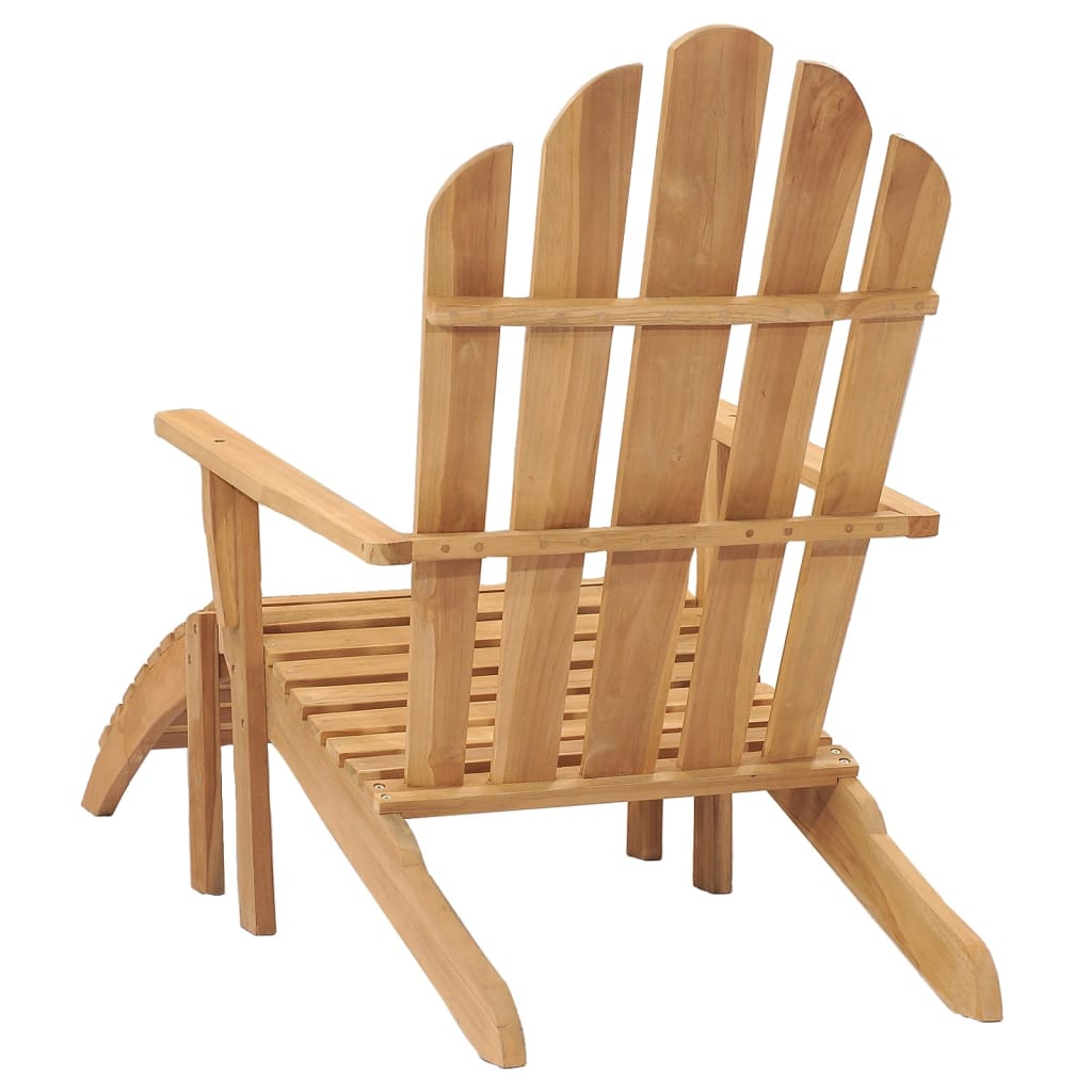 vidaXL Cadeira Adirondack c/ apoio pés madeira de teca maciça