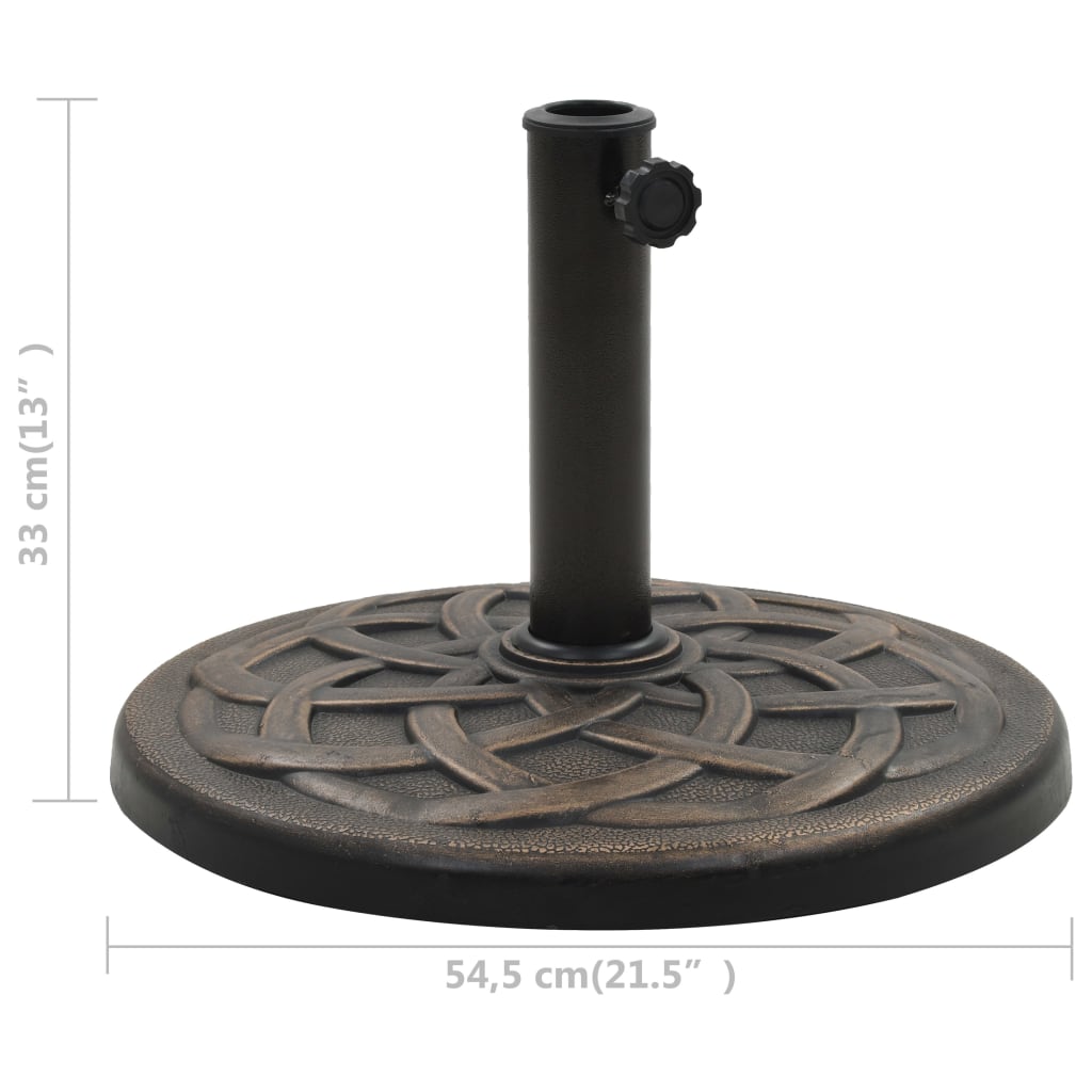 vidaXL Base de guarda-sol redonda poliresina 19 kg bronze