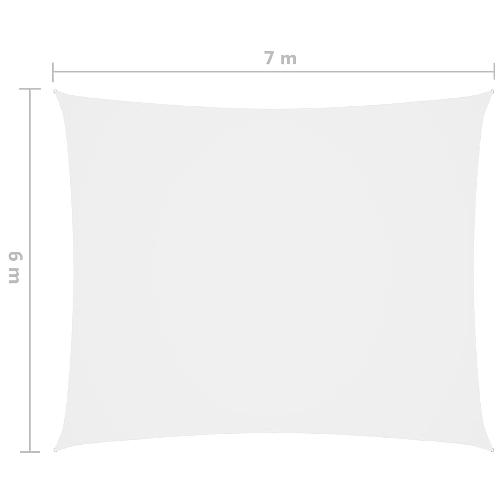 vidaXL Para-sol estilo velo tecido oxford retangular 6x7 m branco