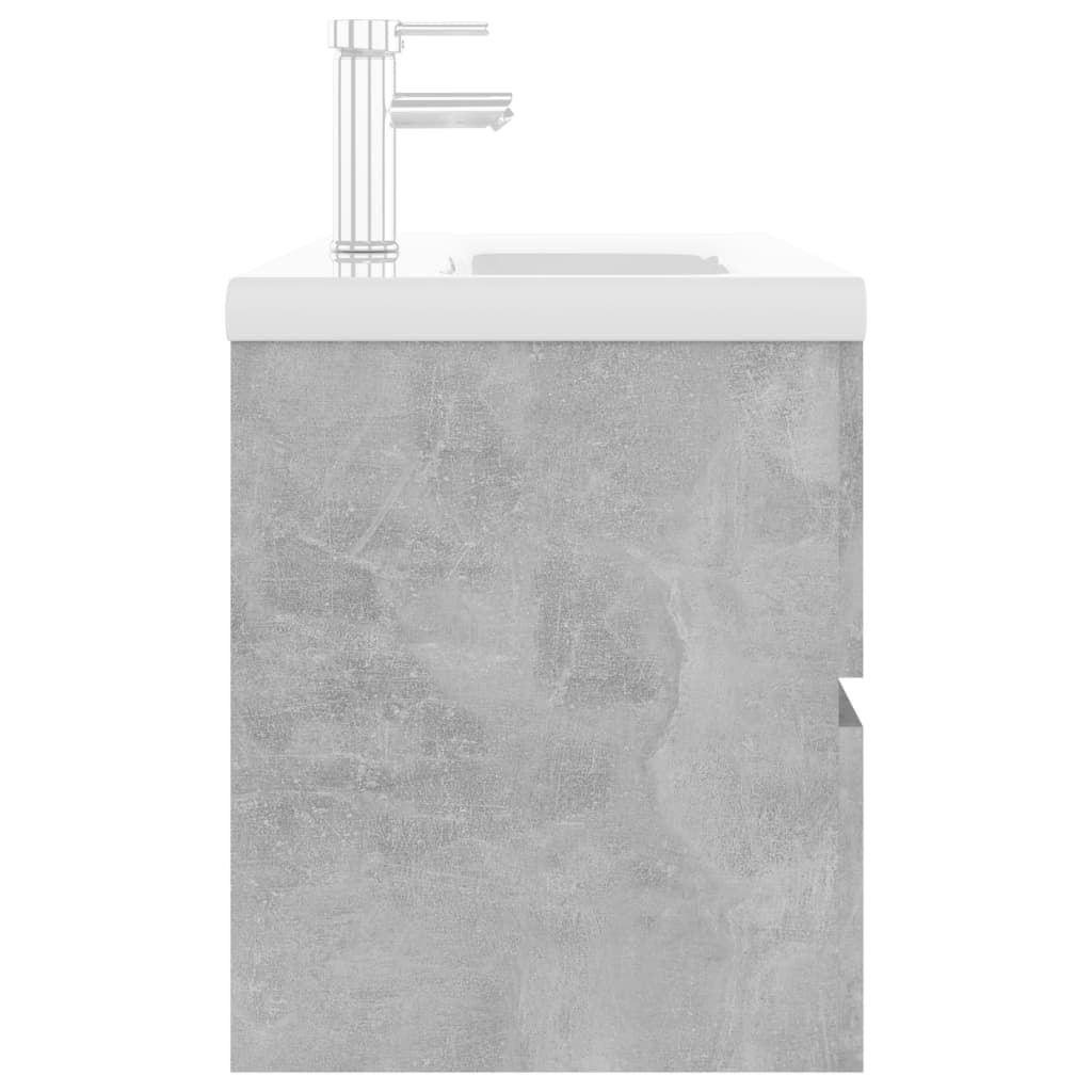 vidaXL Armário lavatório + lavatório embutido contrap. cinza cimento
