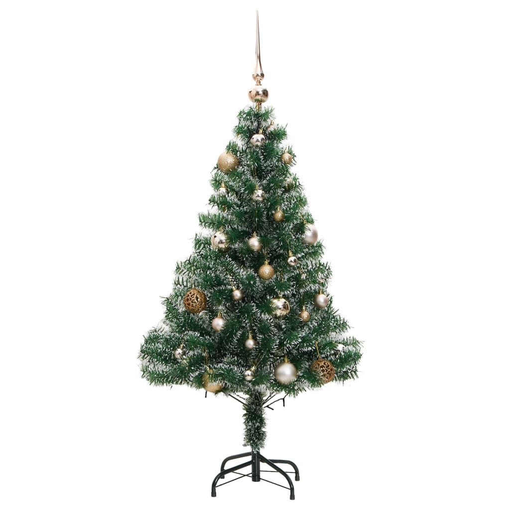 vidaXL Árvore de Natal artificial c/ 150 LEDs conj. bolas e neve 150cm