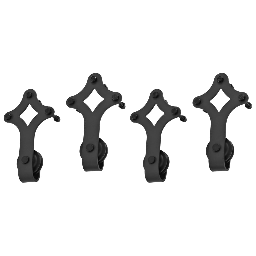vidaXL Kits de ferragens para porta deslizante 2 pcs 183 cm aço preto