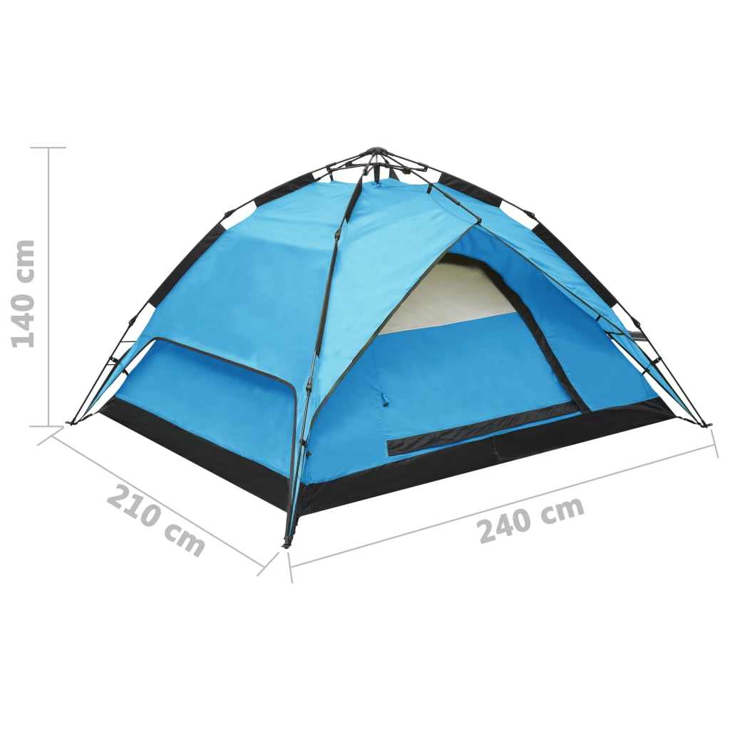 vidaXL Tenda de campismo pop-up 2-3 pessoas 240x210x140 cm azul
