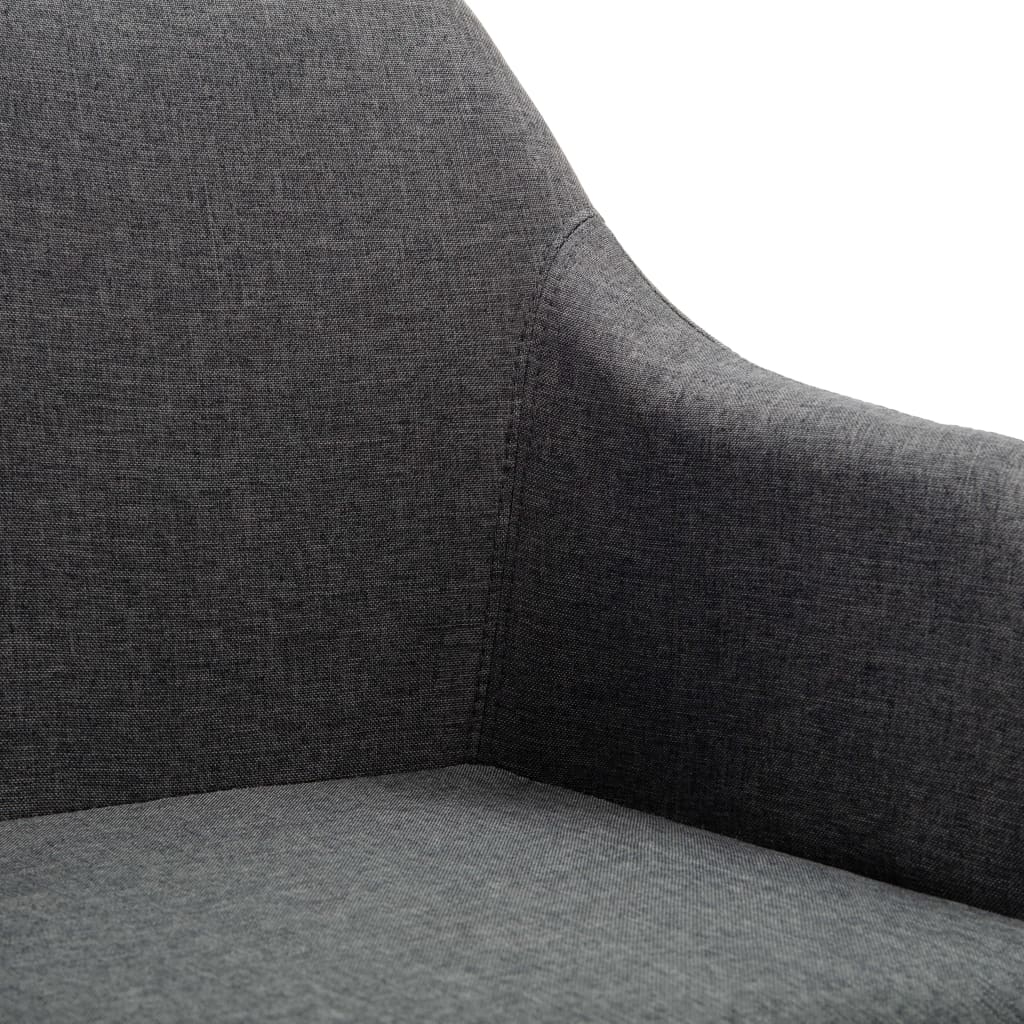 vidaXL Cadeiras de jantar giratórias 4 pcs tecido cinzento-escuro