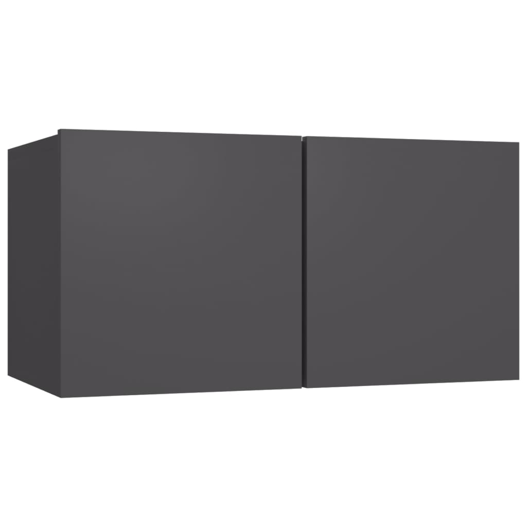 vidaXL Móveis de TV para parede 3 pcs 60x30x30 cm cinzento