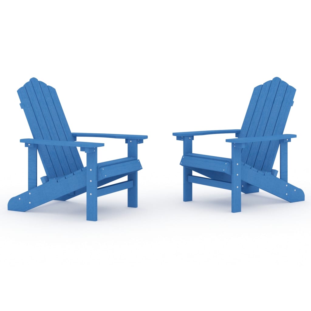vidaXL Cadeiras de jardim Adirondack 2 pcs PEAD azul