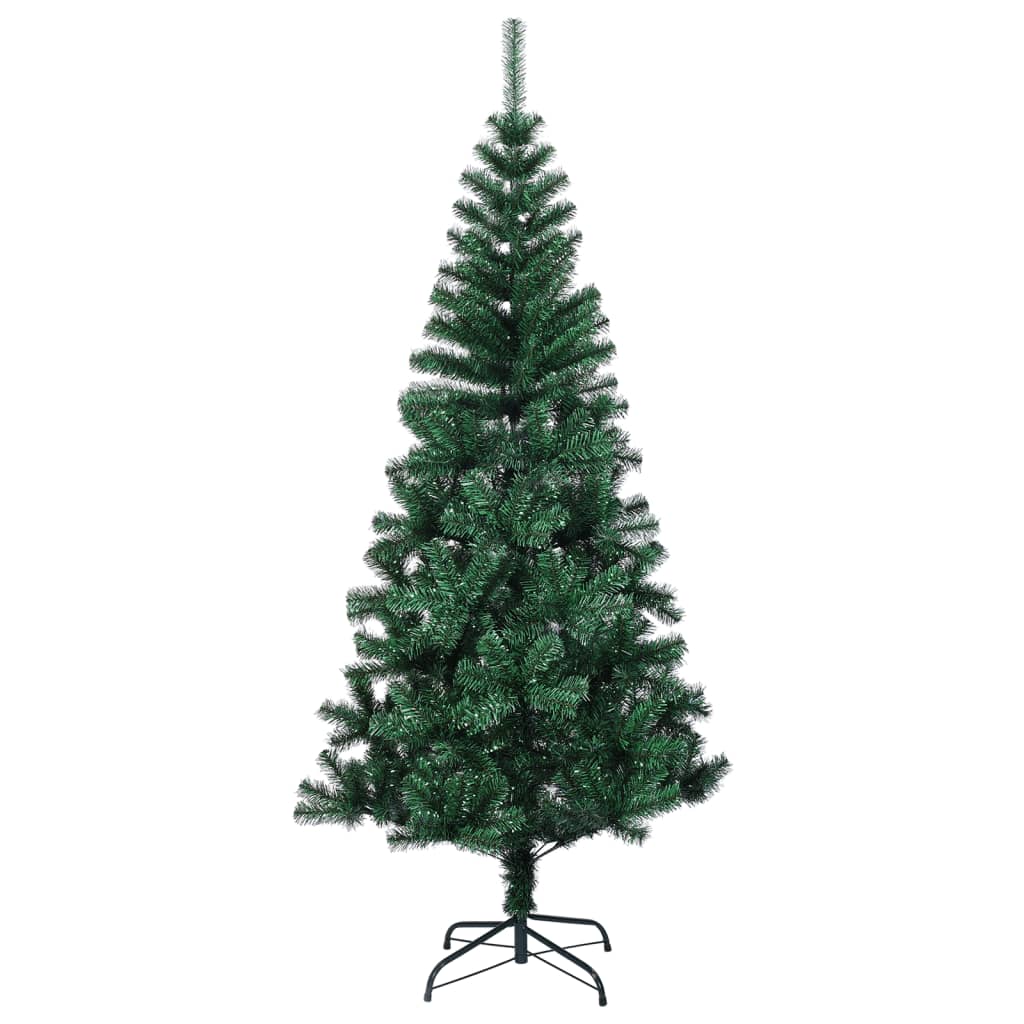 vidaXL Árvore Natal artificial c/ pontas iridescentes 150 cm PVC verde