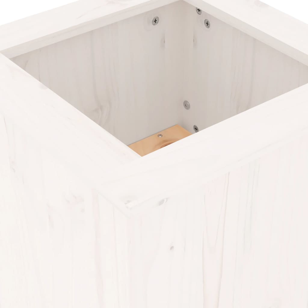 vidaXL Banco c/ vasos 184,5x39,5x56,5cm madeira de pinho maciça branco