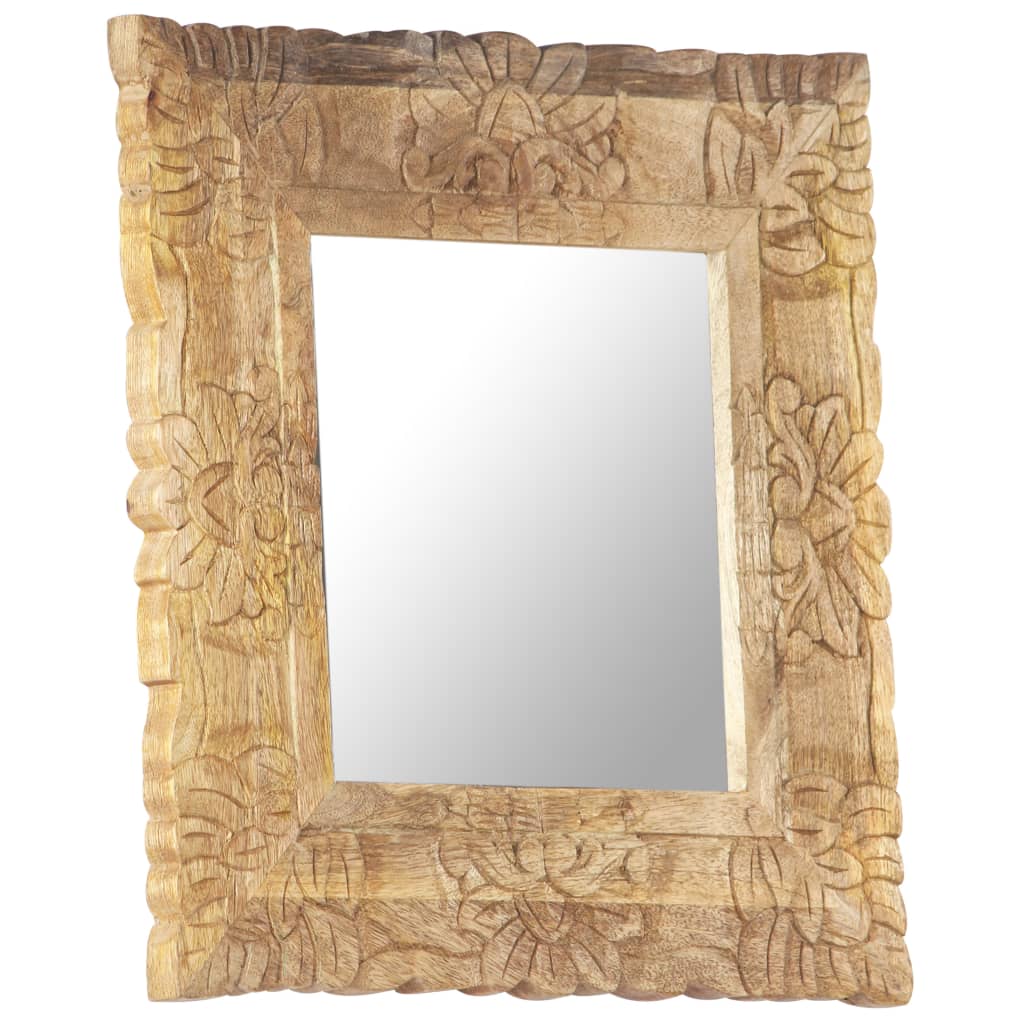 vidaXL Espelho 50x50 cm madeira de mangueira maciça