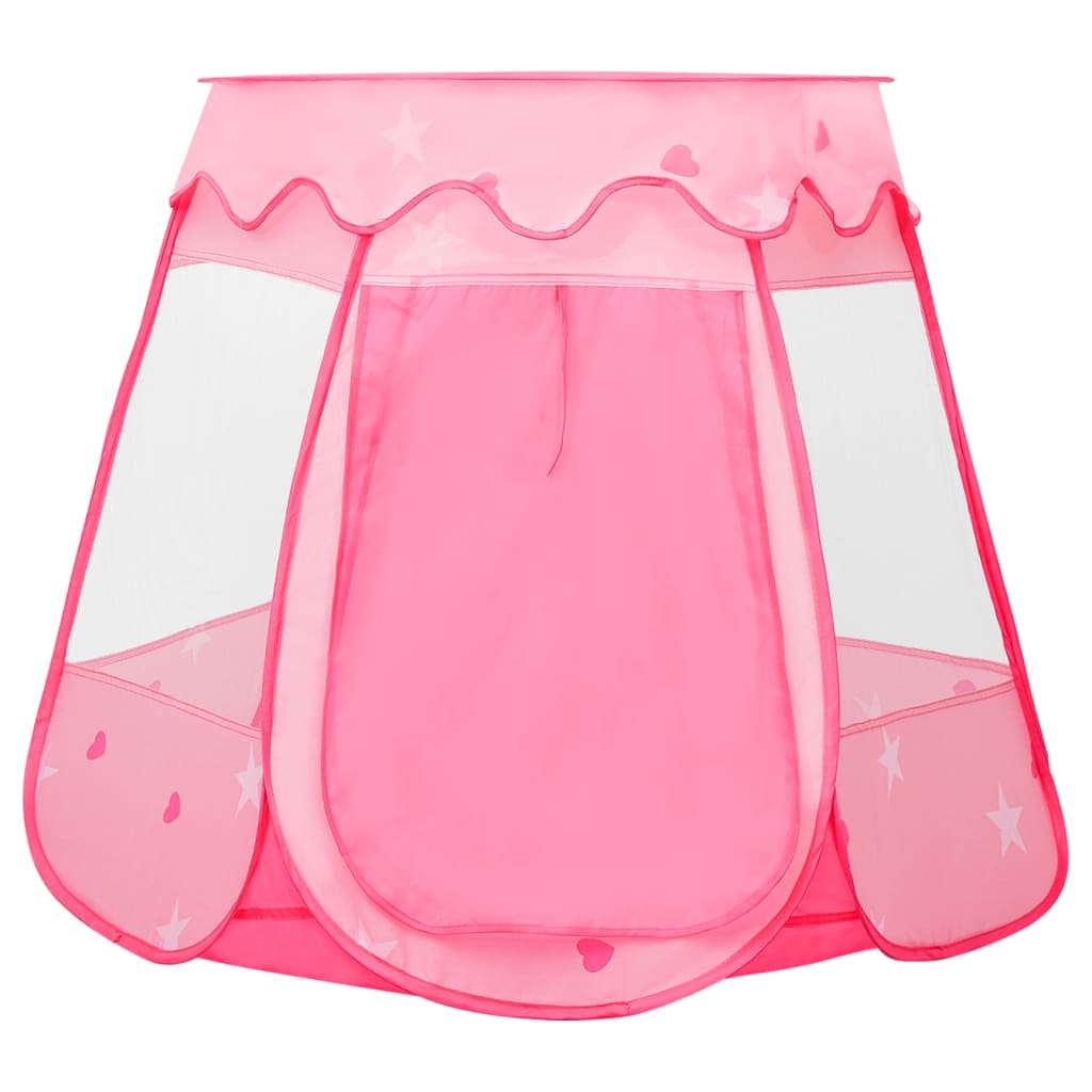 vidaXL Tenda de brincar infantil com 250 bolas 102x102x82 cm rosa