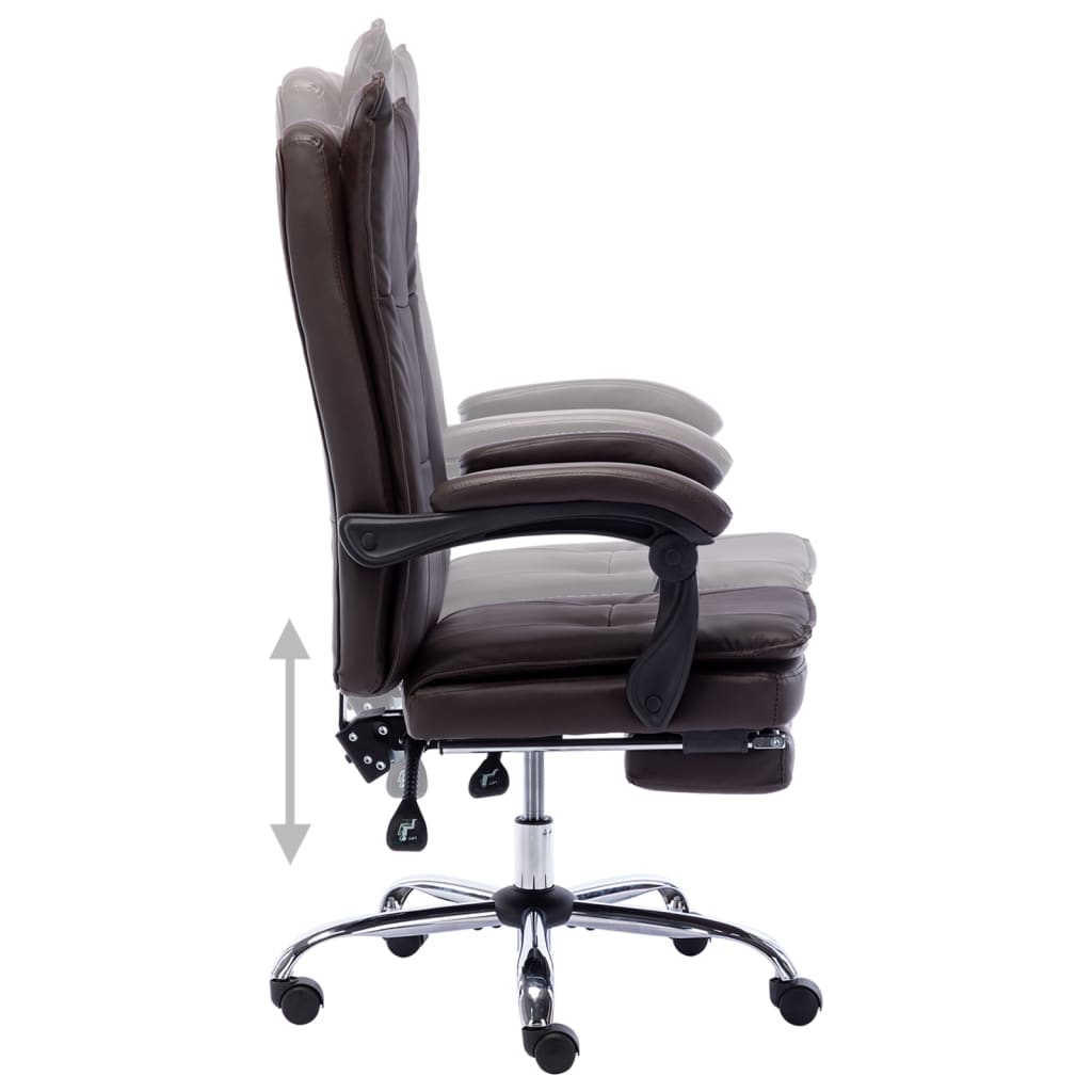 vidaXL Cadeira de escritório couro artificial castanho