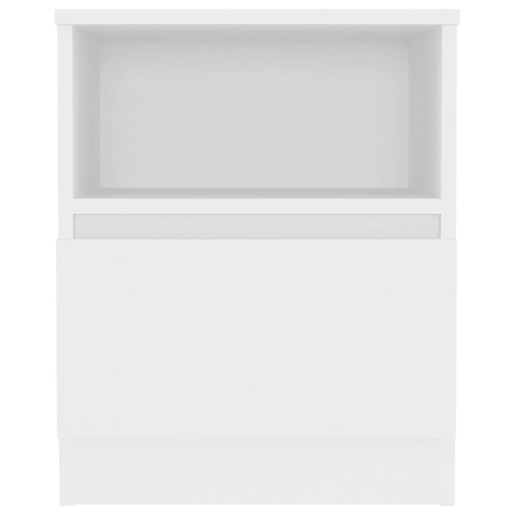 vidaXL Mesa de cabeceira 40x40x50 cm contraplacado branco