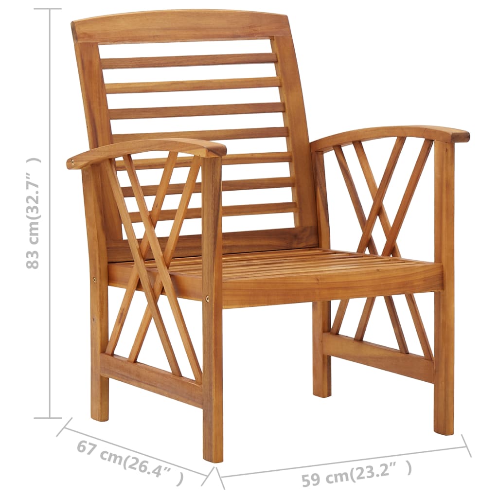 vidaXL Cadeiras de jardim 2 pcs madeira acácia maciça