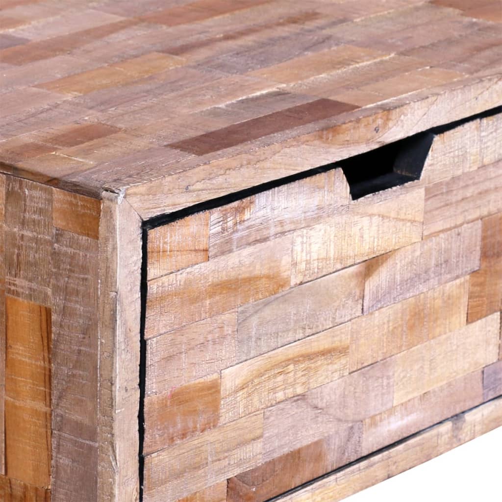 vidaXL Mesa de centro com 4 gavetas, madeira de teca reciclada