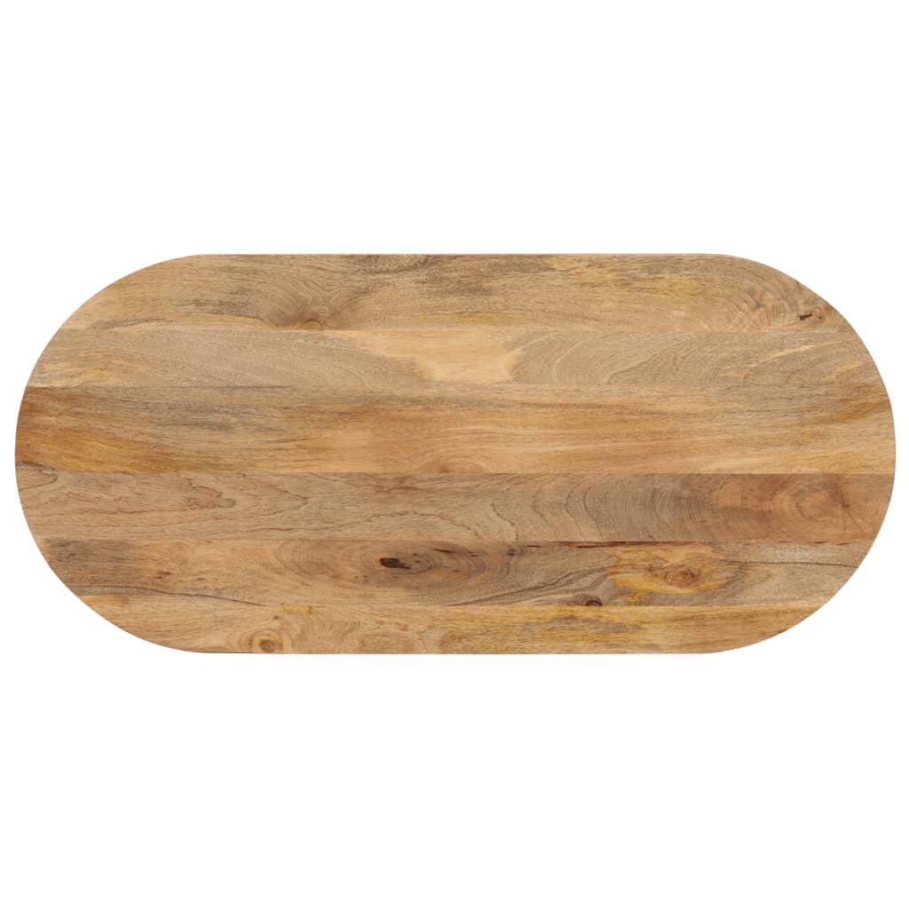 vidaXL Tampo de mesa oval 80x40x3,8 cm madeira de mangueira maciça