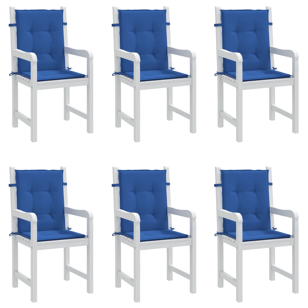 vidaXL Almofadões lombares p/ cadeiras de jardim 6pcs oxford azul real