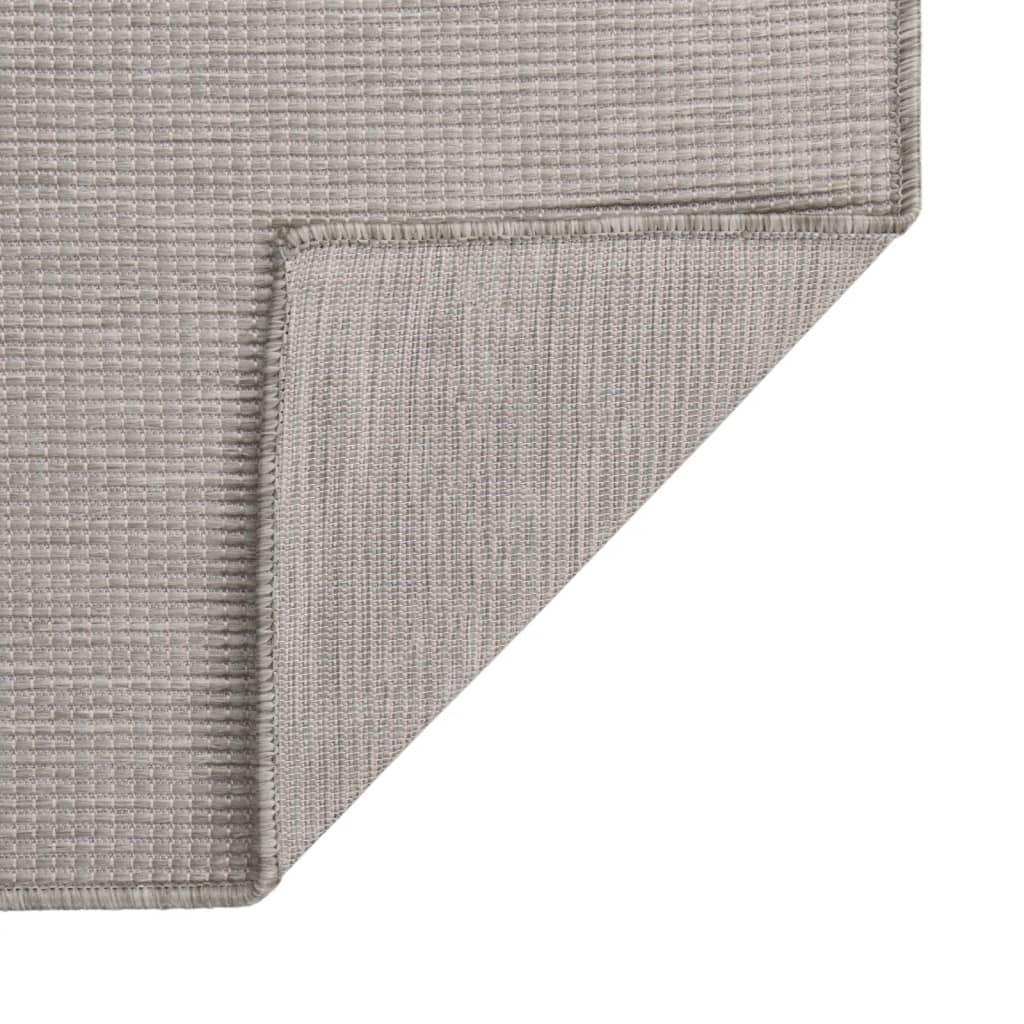 vidaXL Tapete de tecido plano p/ exterior 160x230 cm cinza-acastanhado