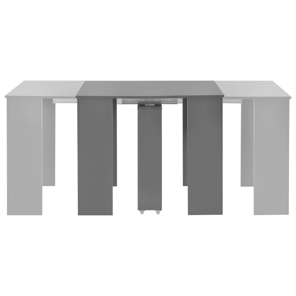 vidaXL Mesa de jantar extensível 175x90x75 cm cinzento brilhante