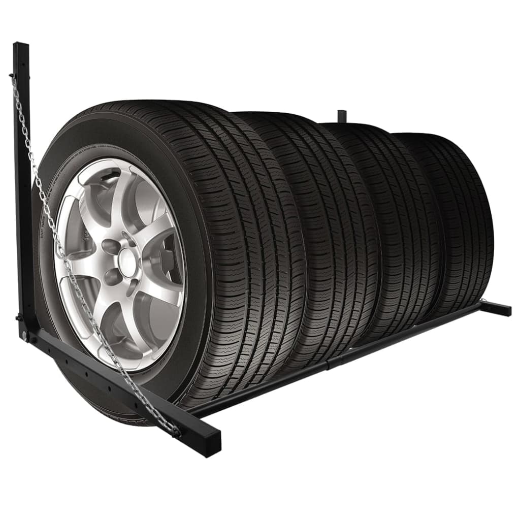 ProPlus Estante de parede para pneus aço preto