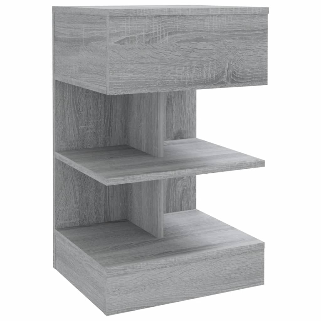 vidaXL Mesa cabeceira 40x35x65 cm derivados de madeira cinzento sonoma