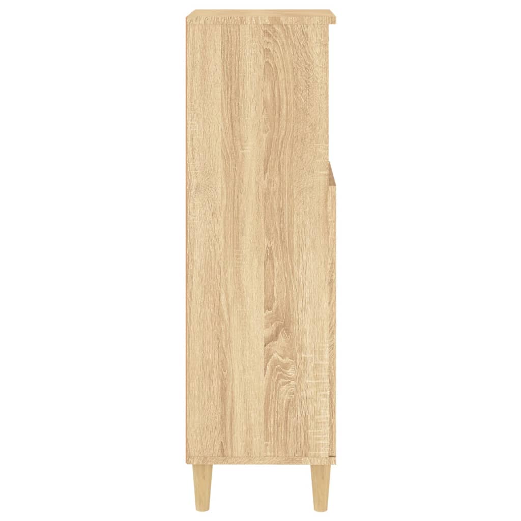 vidaXL Armário WC 30x30x100 cm derivados de madeira carvalho sonoma