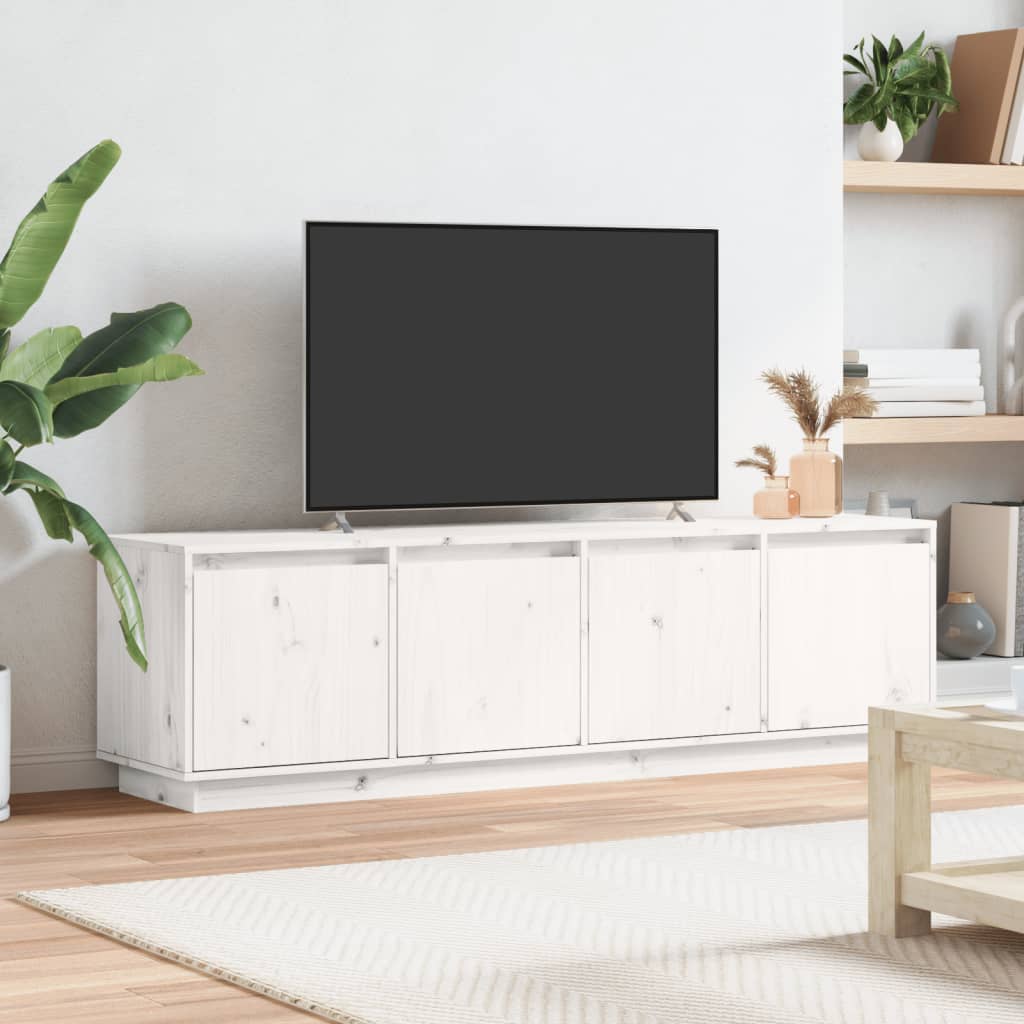 vidaXL Móvel de TV 156x37x45 cm madeira de pinho maciça branco