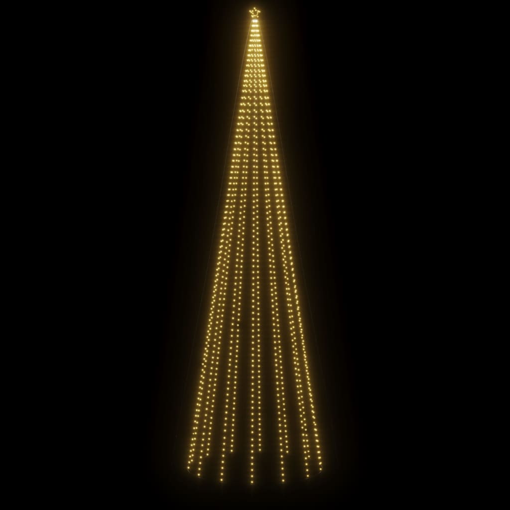 vidaXL Árvore de Natal em cone 1134 LEDs 230x800 cm branco quente