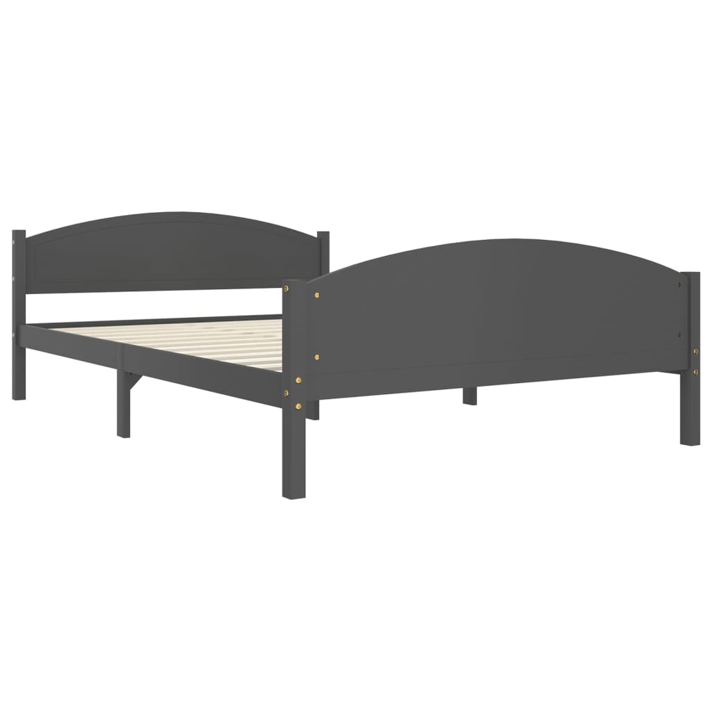 vidaXL Estrutura de cama 160x200 cm pinho maciço cinzento-escuro