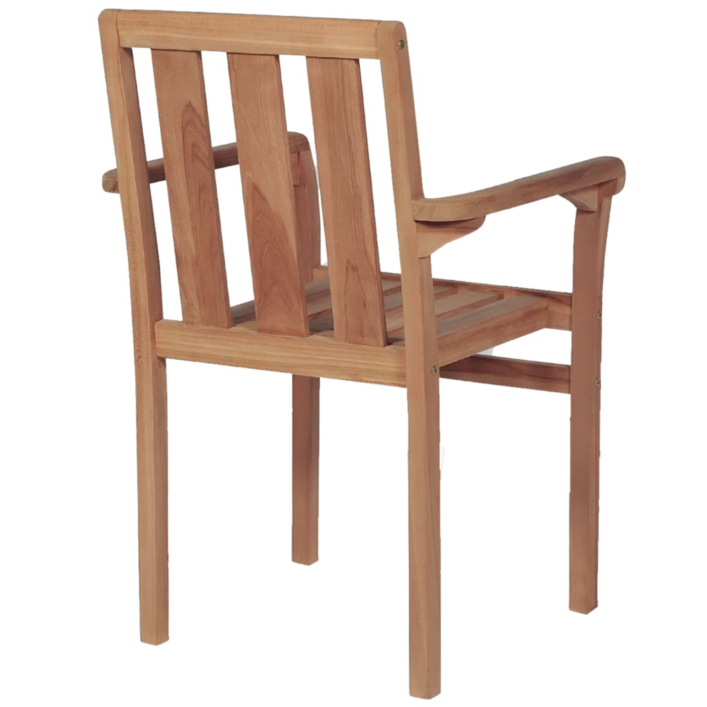 vidaXL Cadeiras de jardim empiháveis 2 pcs madeira teca maciça