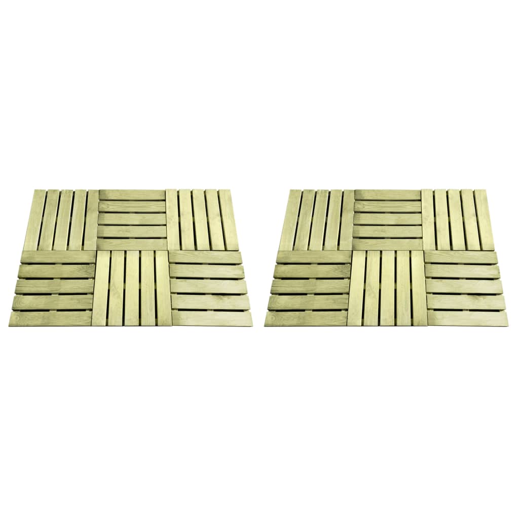 vidaXL Ladrilhos de pavimento 12 pcs 50x50 cm madeira verde