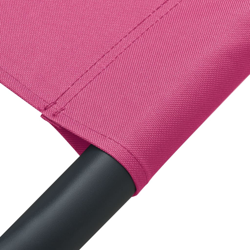 vidaXL Espreguiçadeira com toldo e almofada rosa