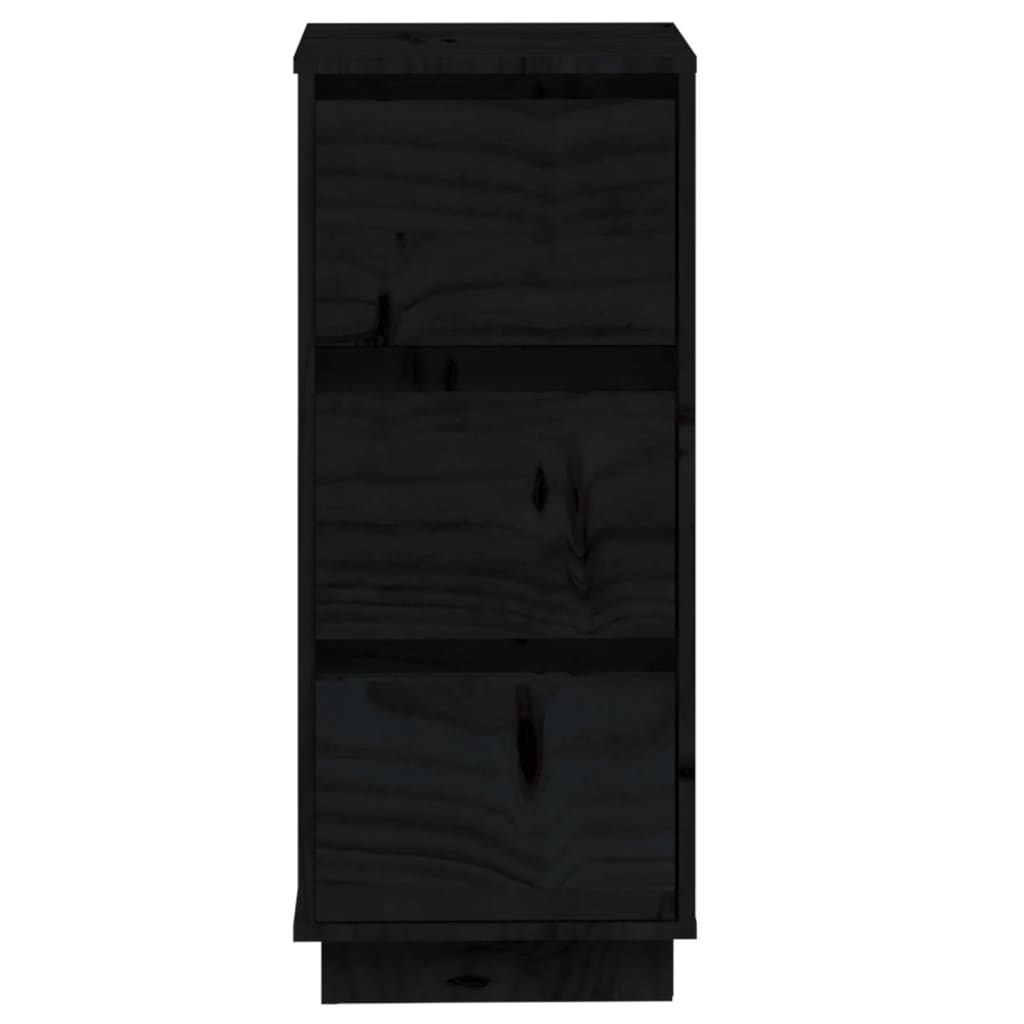 vidaXL Aparador 32x34x75 cm madeira de pinho maciça preto