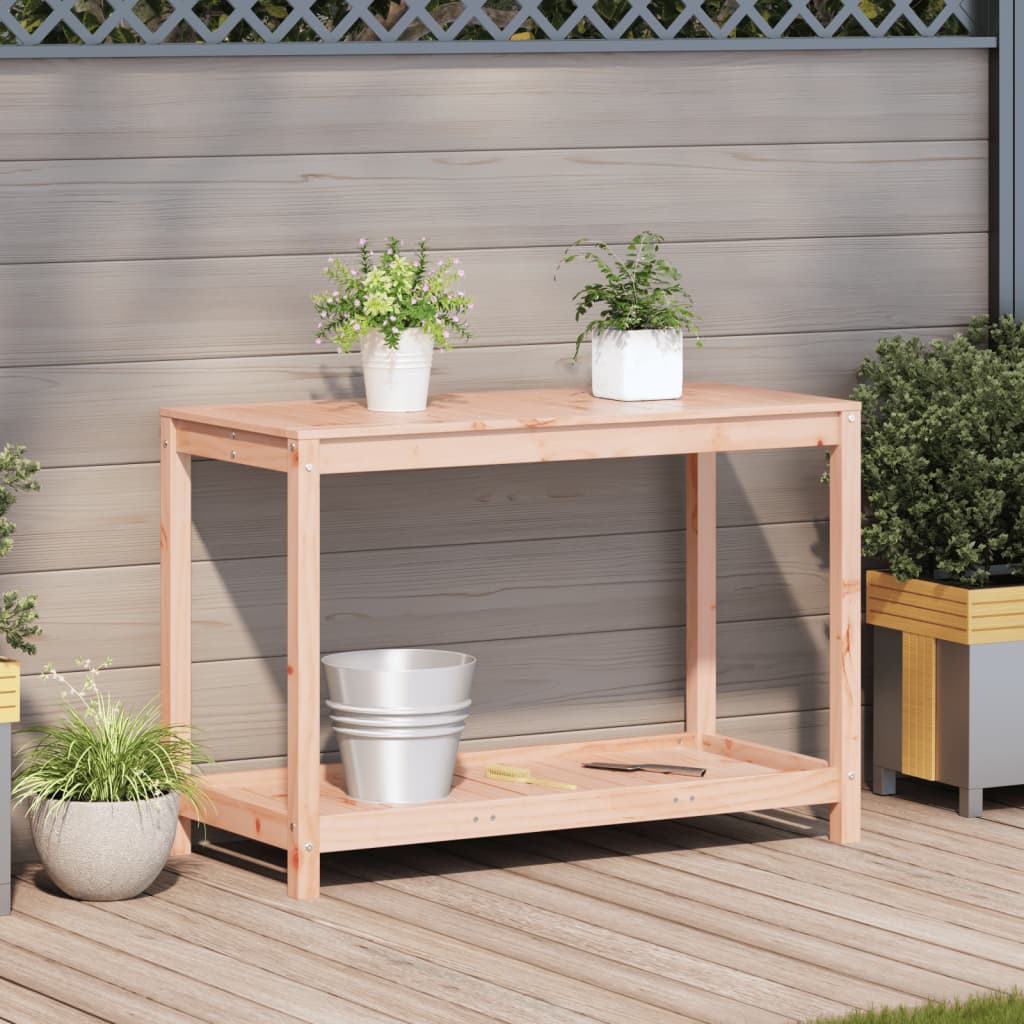 vidaXL Mesa de jardinagem com prateleira madeira de douglas maciça