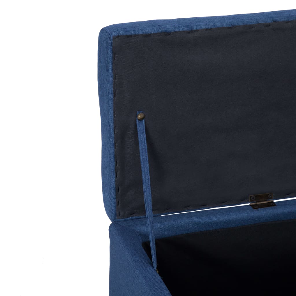 vidaXL Banco c/ compartimento de arrumação 116 cm poliéster azul