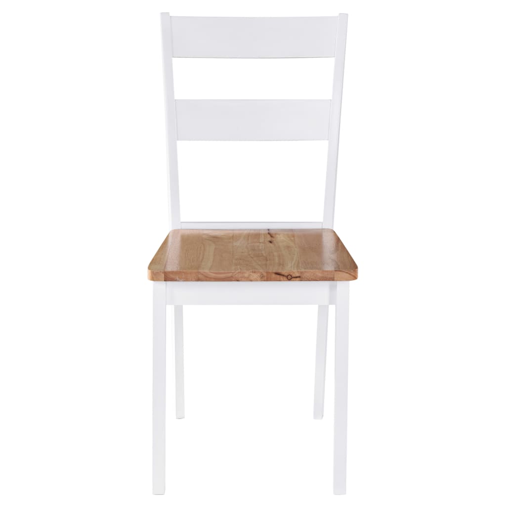 vidaXL Cadeiras de jantar 2 pcs madeira de seringueira maciça branco