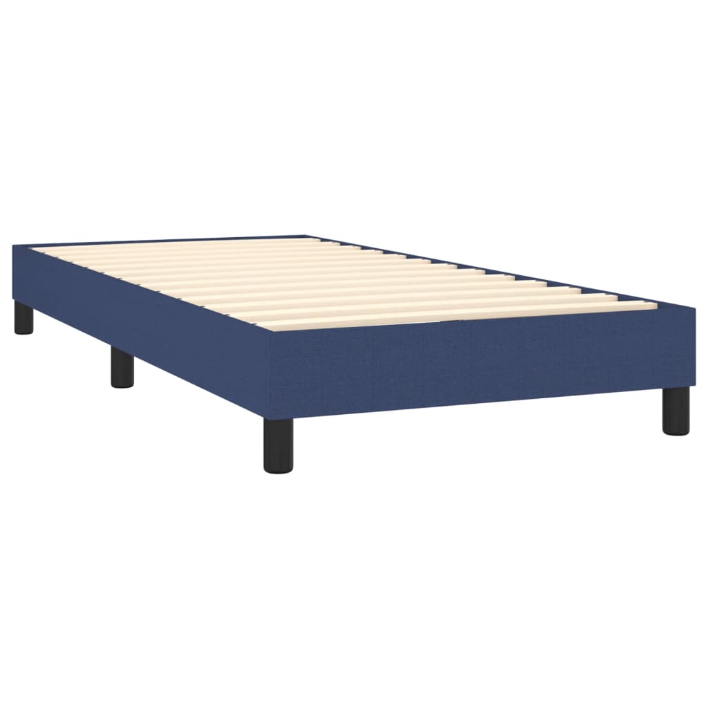 vidaXL Estrutura de cama com molas 100x200 cm tecido azul