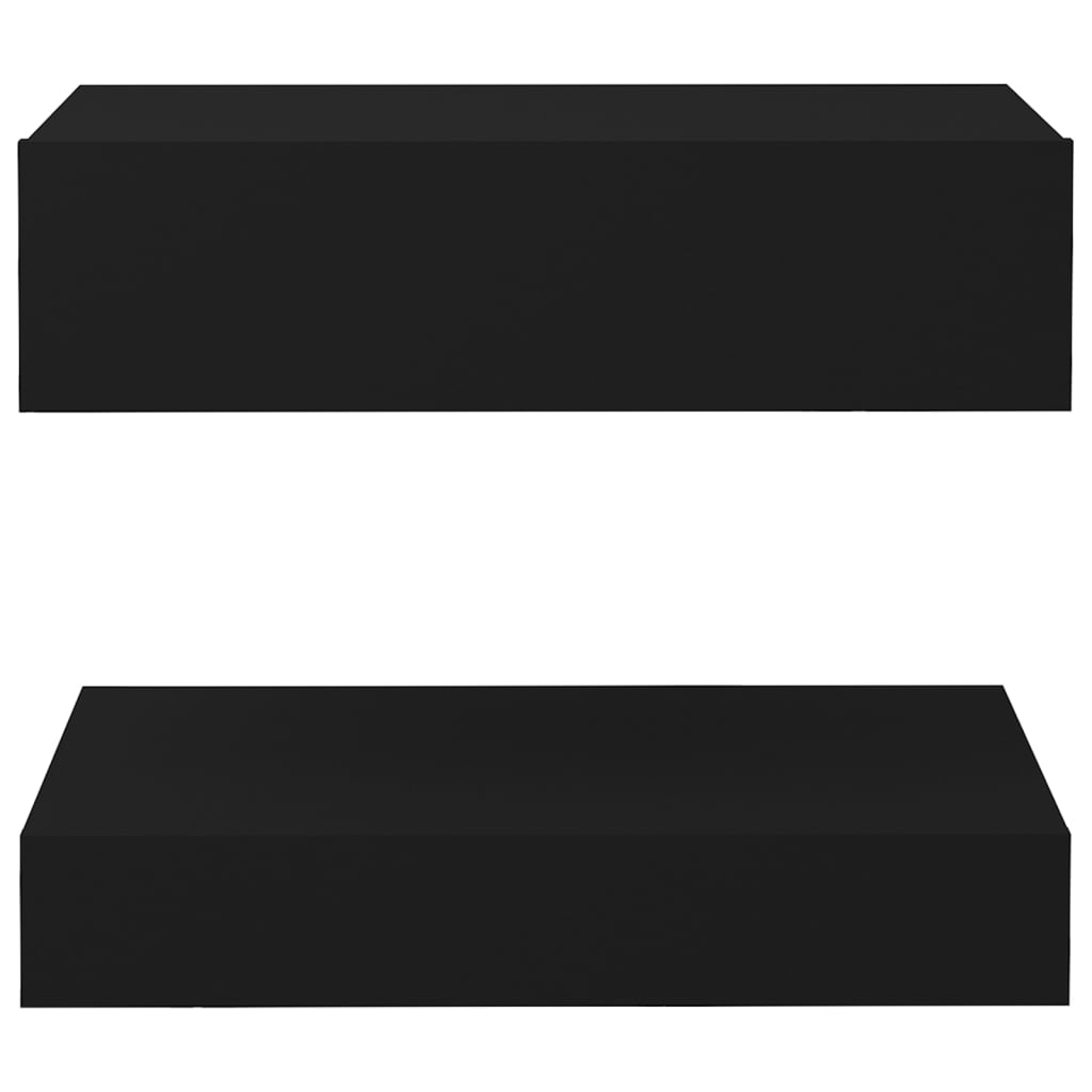 vidaXL Mesas de cabeceira 2 pcs 60x35 cm contraplacado preto