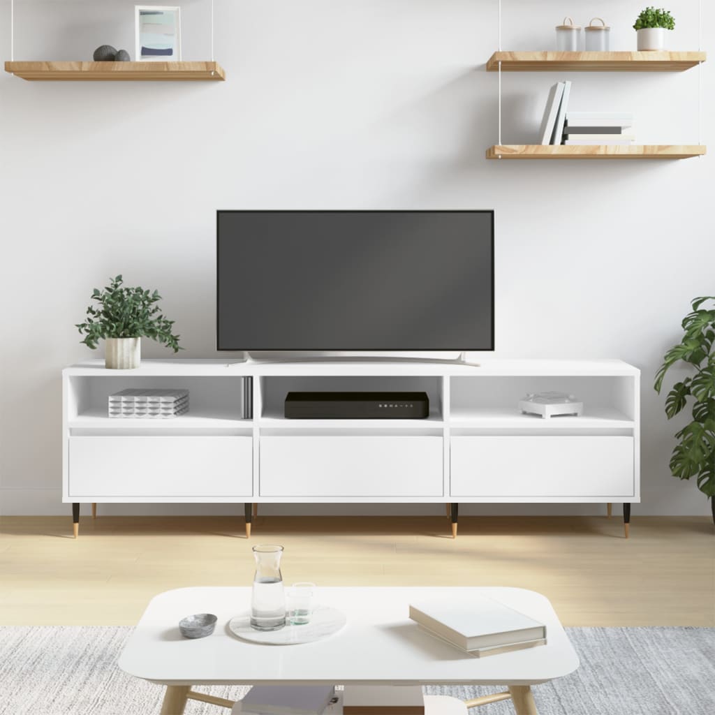 vidaXL Móvel de TV 150x30x44,5 cm derivados de madeira branco
