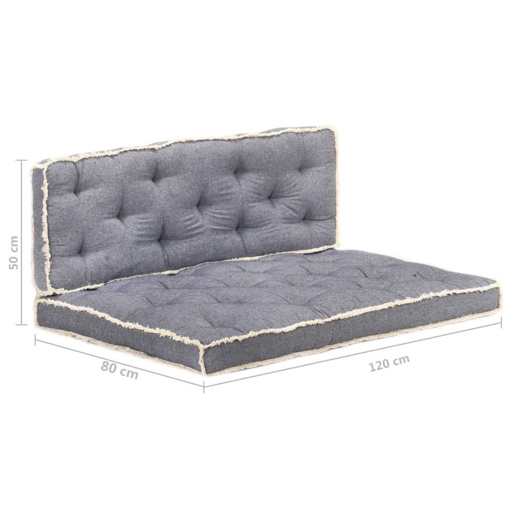 vidaXL 2 pcs conjunto de almofadões para sofá de paletes azul