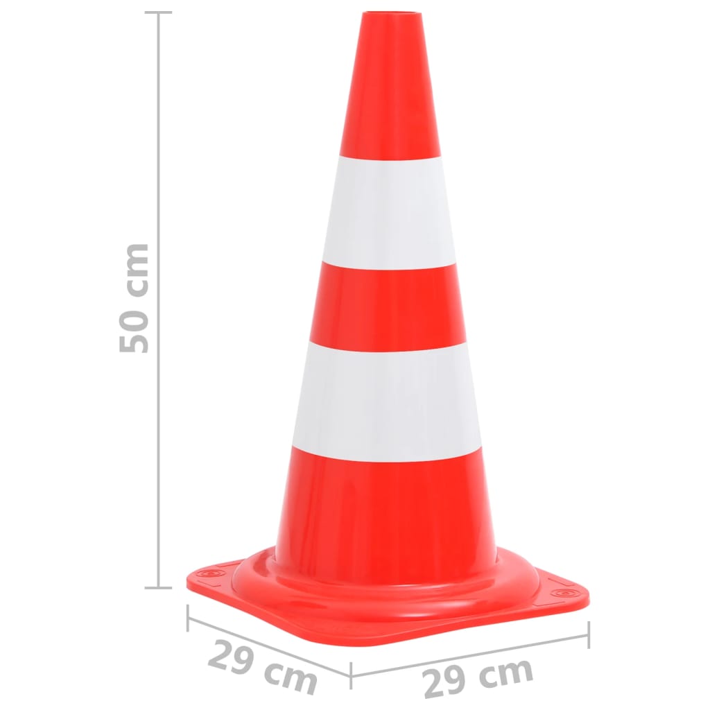 vidaXL Conjunto de cones com corrente de 10 m vermelho e branco